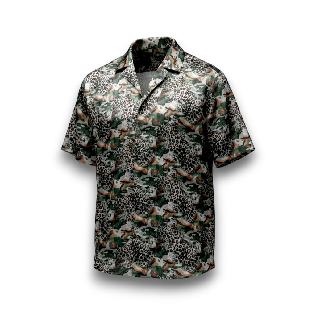 Green Leopard Camp Shirt