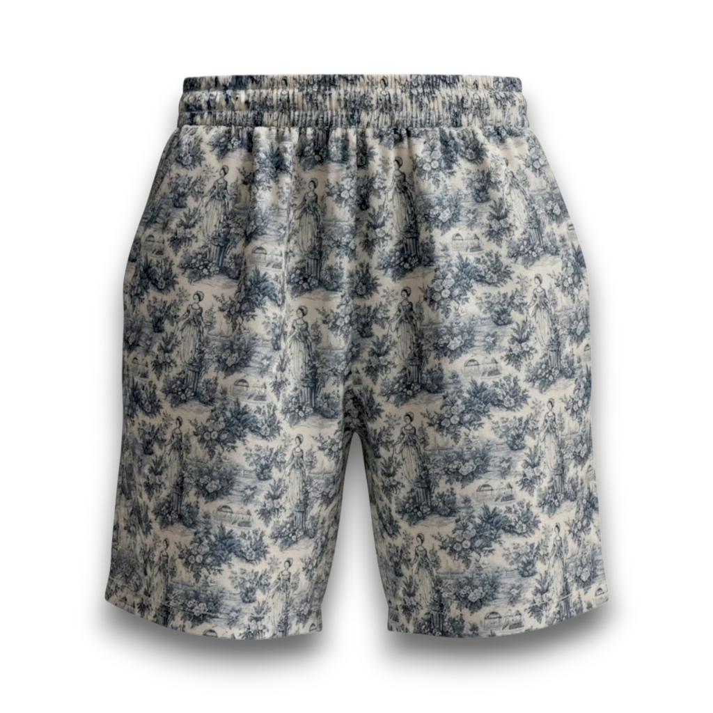 شورت أزرق بتصميم حديقة الصورة الرئيسية