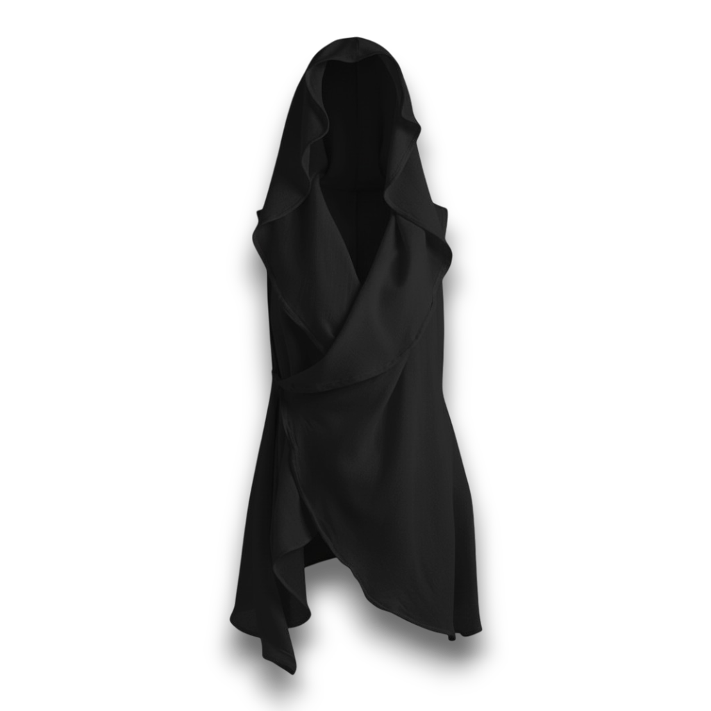 Mesh Cotton Cardigan With Hood