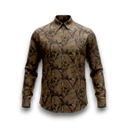 Camouflage-patterned shirt on a white background