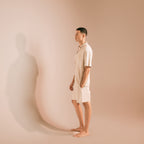 قميص كتان ناعم بأكمام قصيرة