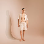 قميص كتان ناعم بأكمام قصيرة