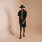 قميص كتان ناعم بأكمام قصيرة