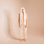 Mesh Cotton Cardigan With Hood
