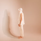 Mesh Cotton Cardigan With Hood