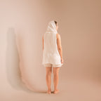 Mesh Cotton Cardigan With Hood