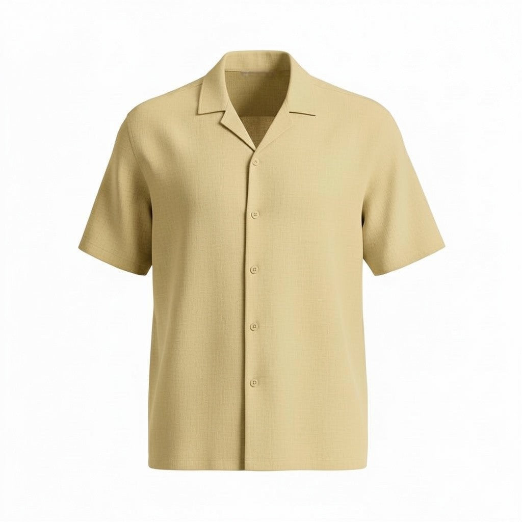 قميص كتان ناعم بأكمام قصيرة