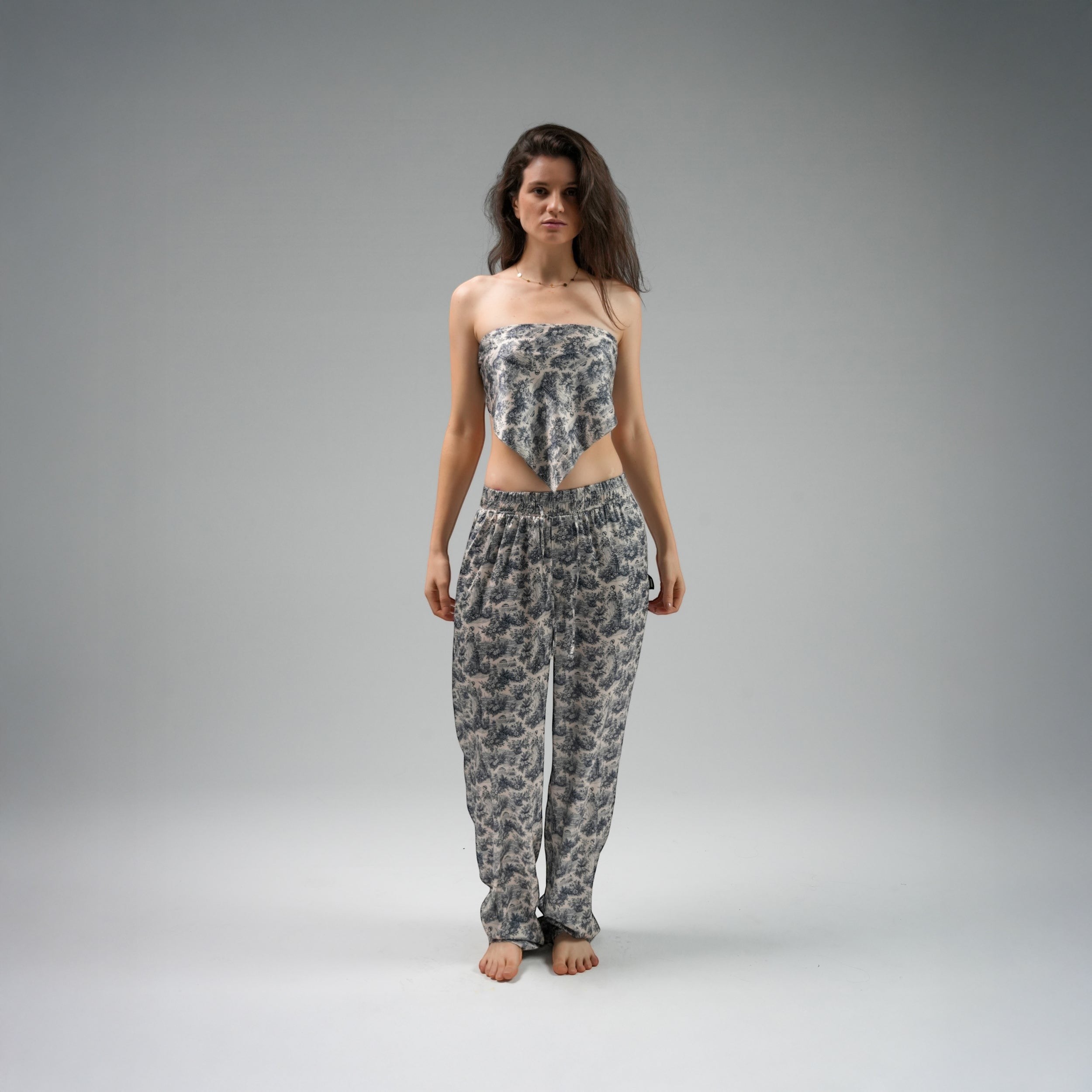 Blue Garden Scarf Top