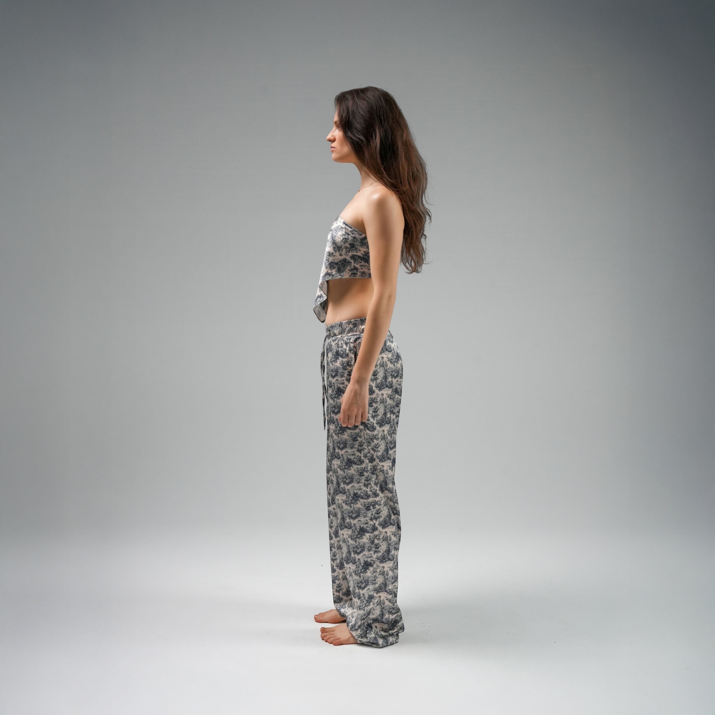 Blue Garden Scarf Top