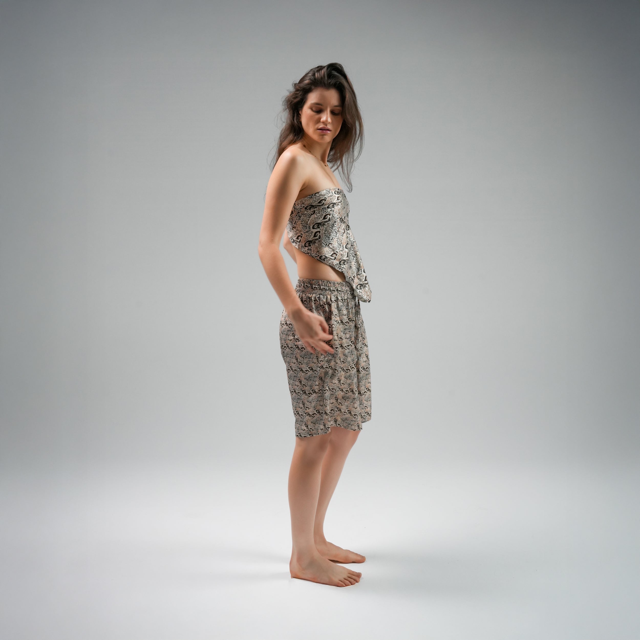 Beige Leopard Shorts