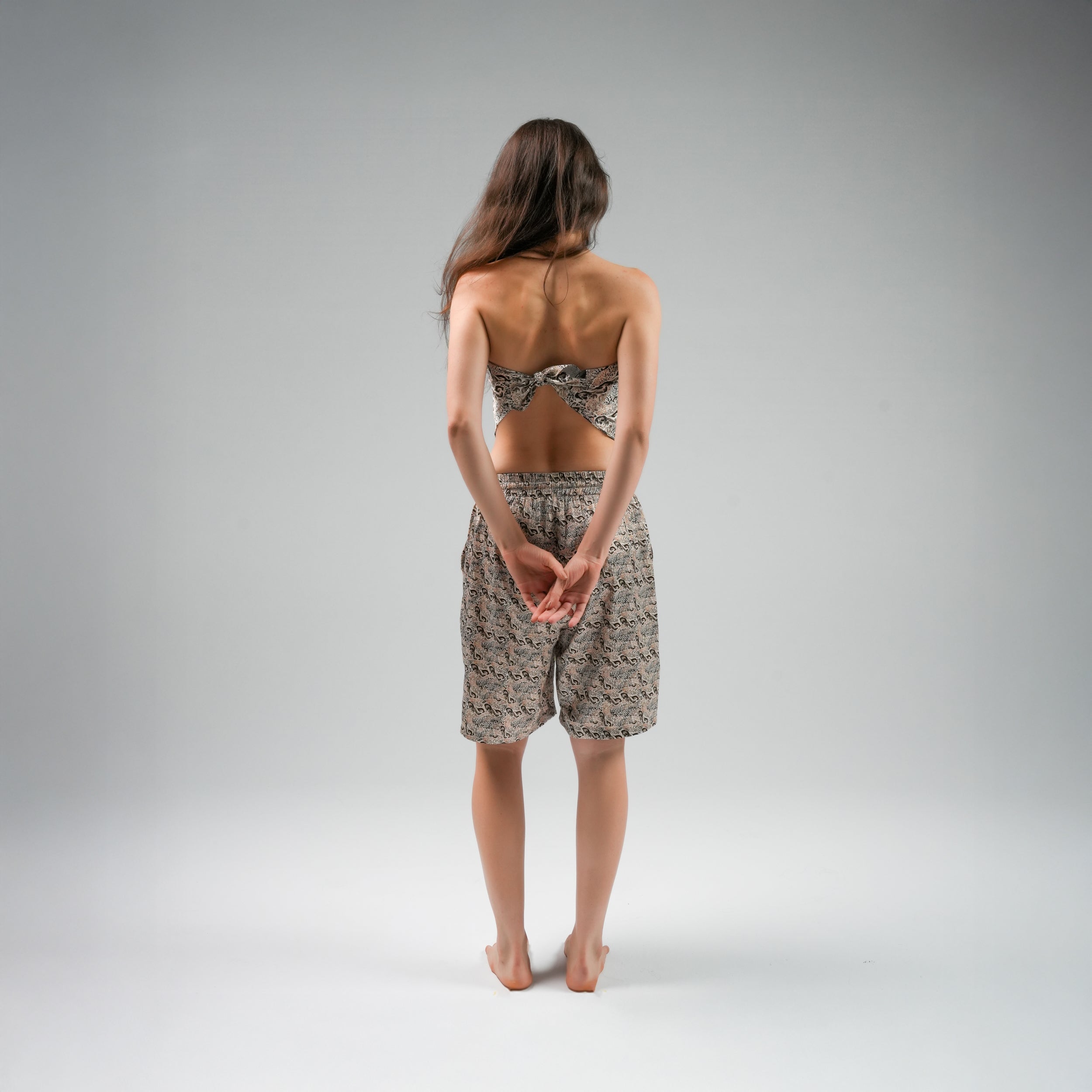 Beige Leopard Shorts