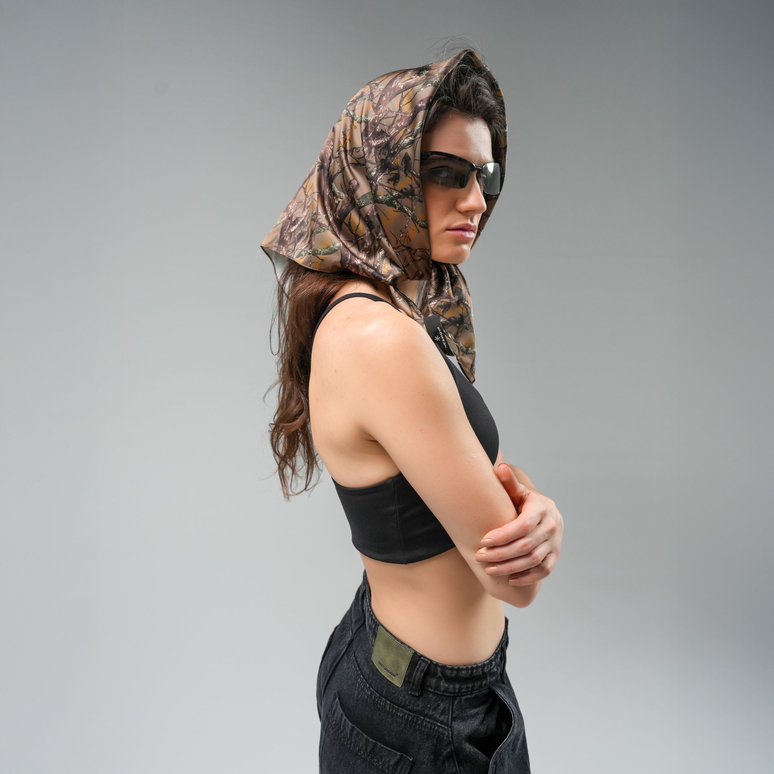 Camouflage Scarf Top