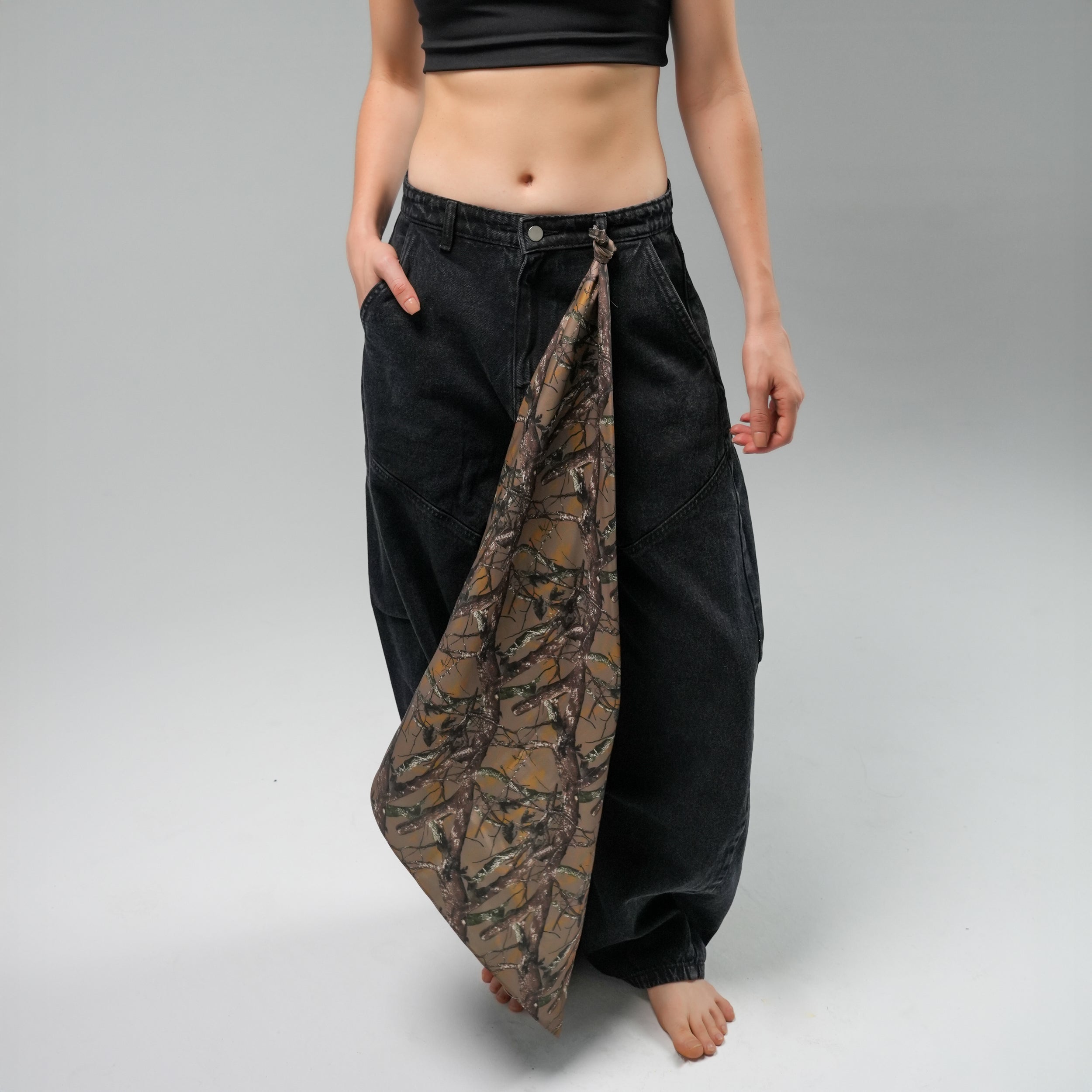 Camouflage Scarf Top