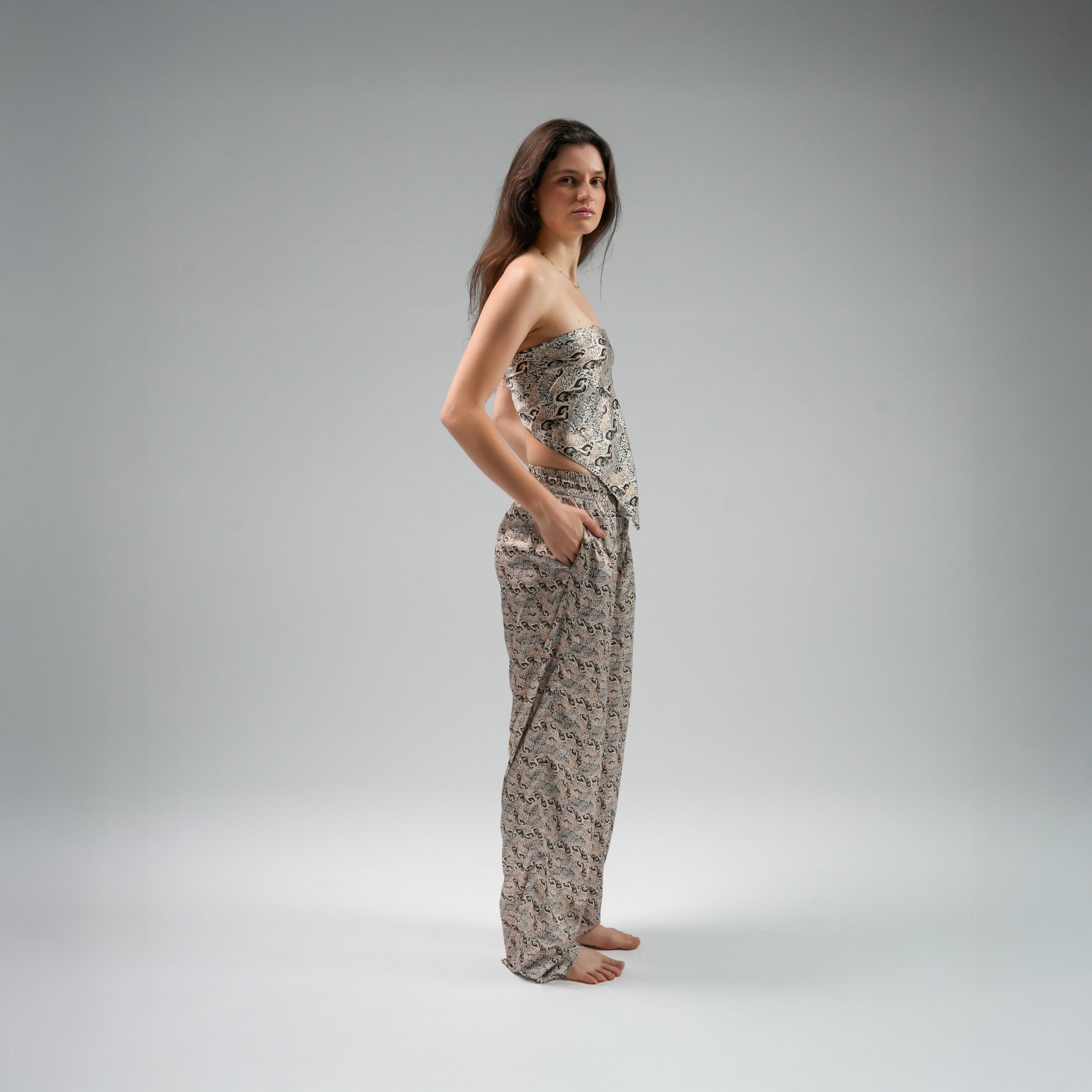 Beige Leopard Trousers