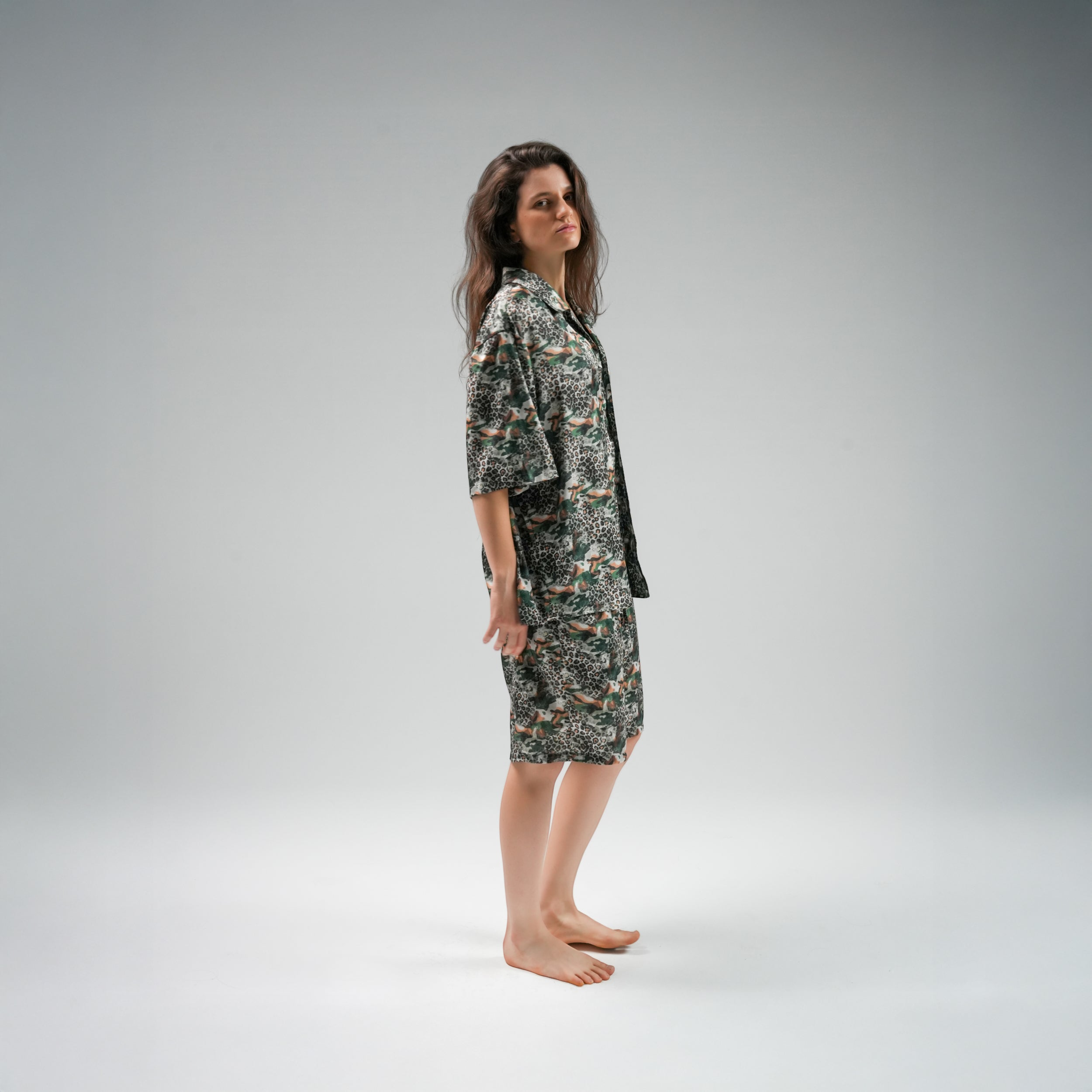 Green Leopard Camp Shirt