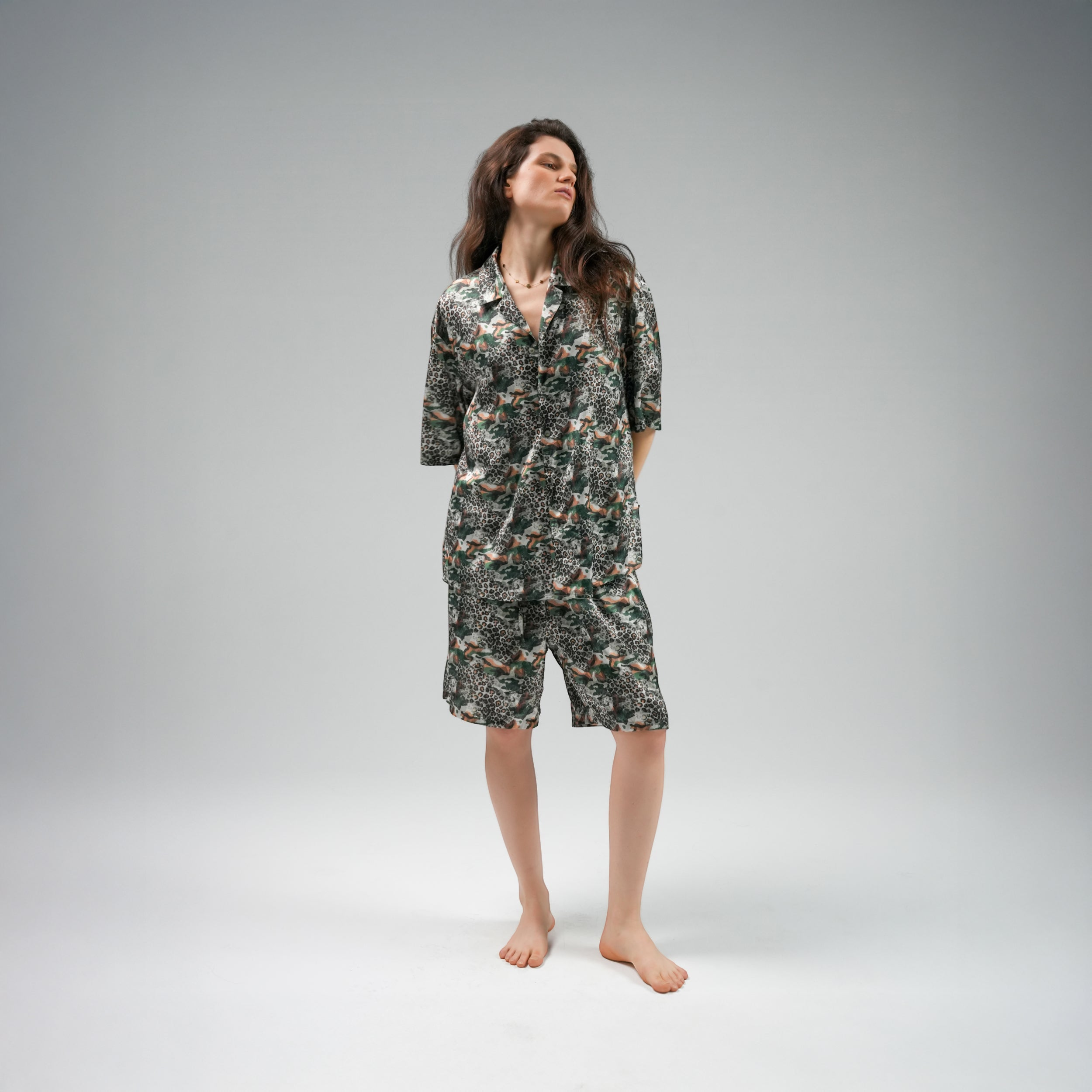 Green Leopard Camp Shirt