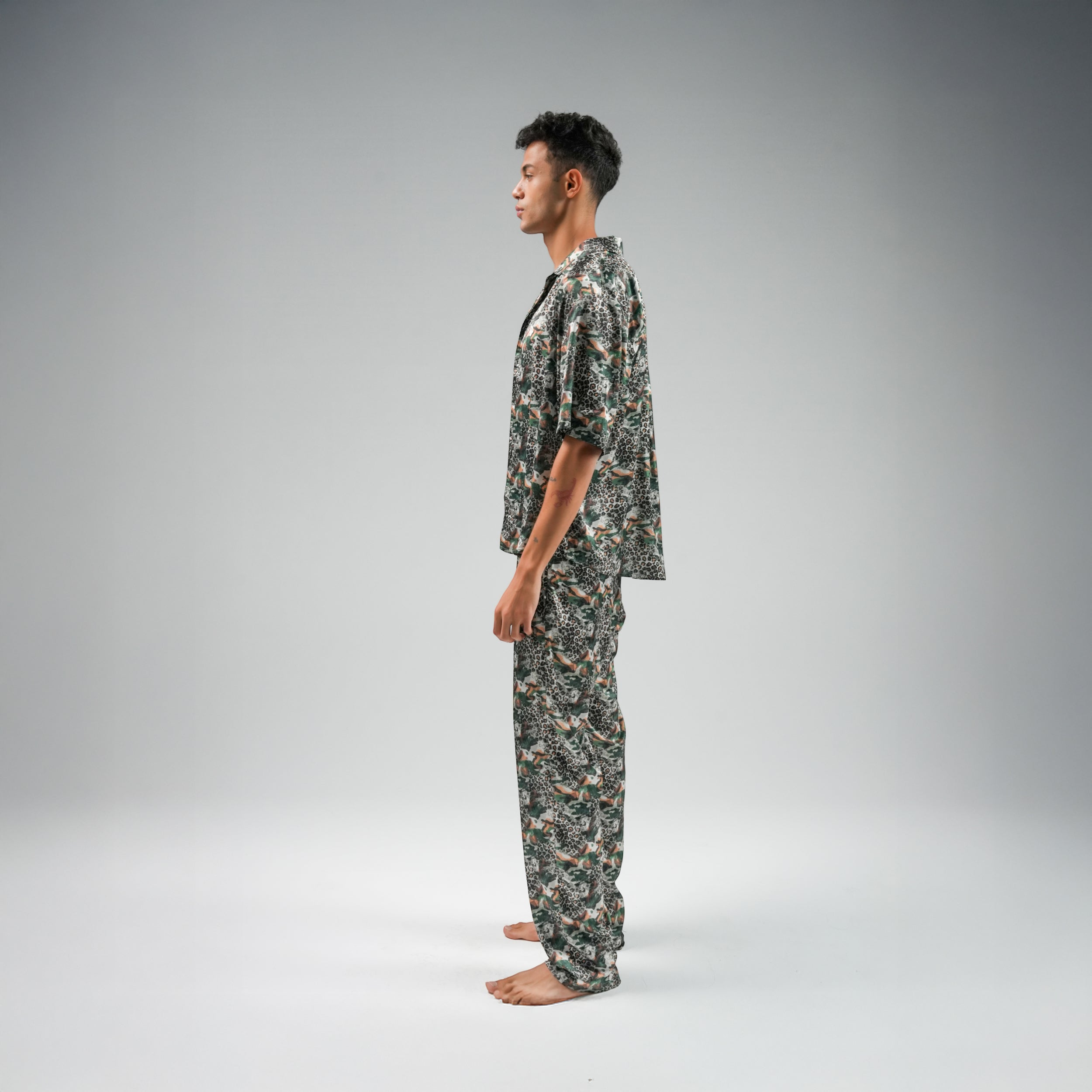 Green Leopard Camp Shirt
