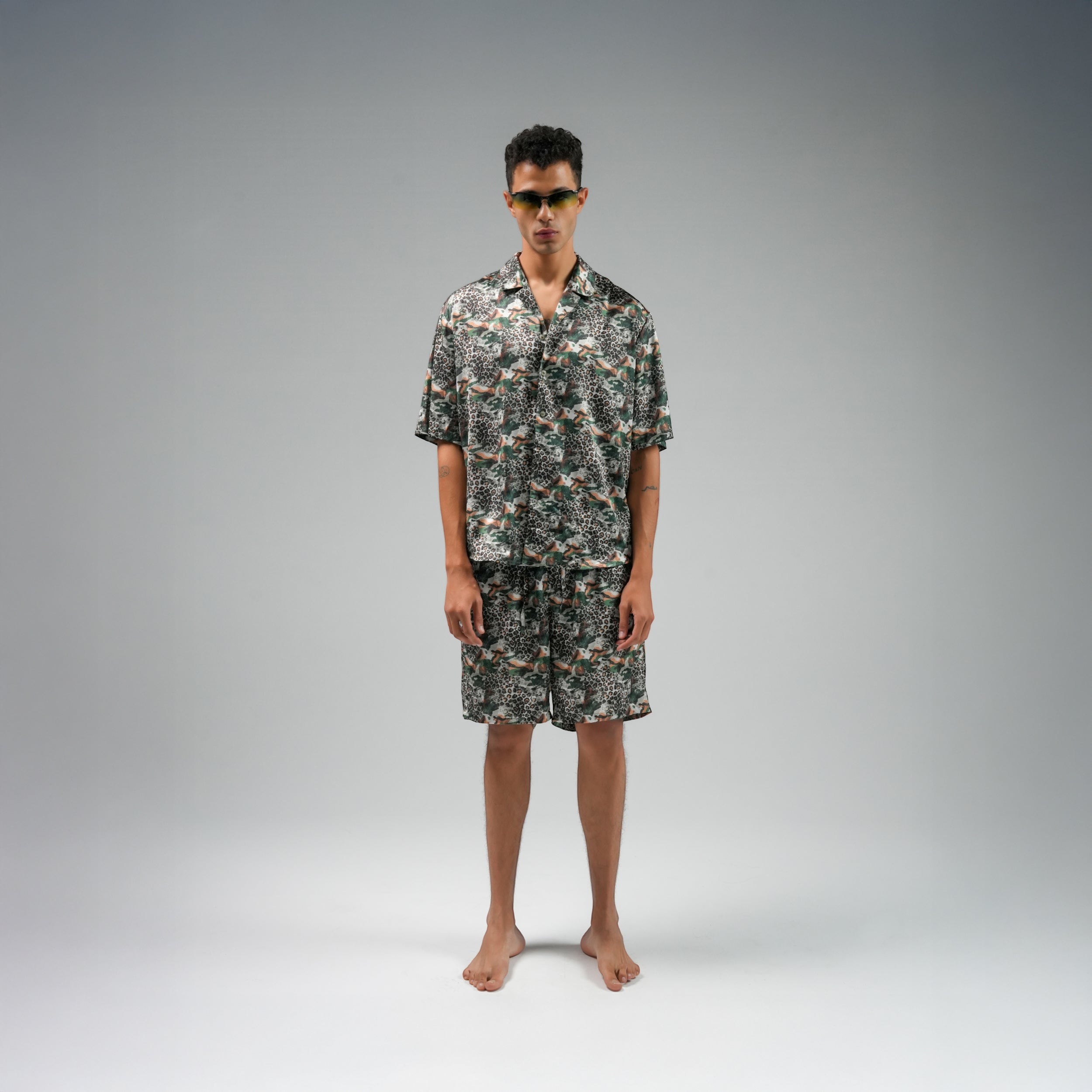 Green Leopard Camp Shirt