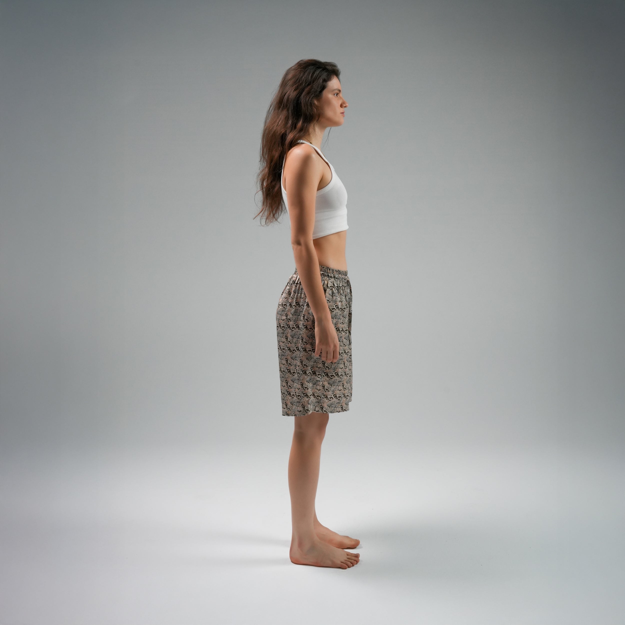 Beige Leopard Shorts