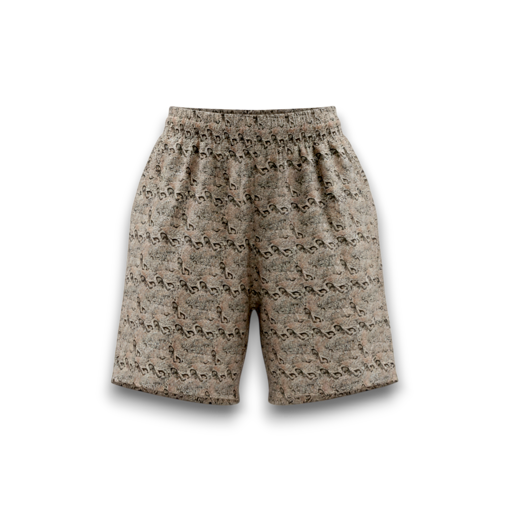 Beige Leopard Shorts