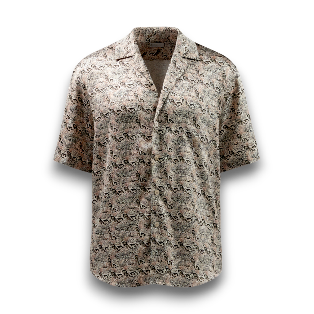Beige Leopard Camp Shirt