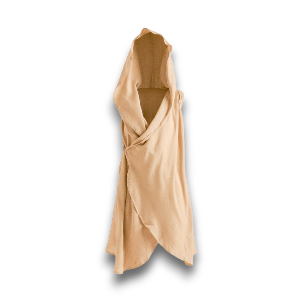 Mesh Cotton Cardigan With Hood