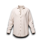 NESHOW long sleeve natural linen shirt with button-down front and relaxed fit. Ideal for casual wear.