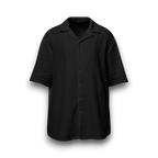 NESHOW white Bambula cotton camp shirt with short sleeves and a relaxed fit, perfect for warm weather.