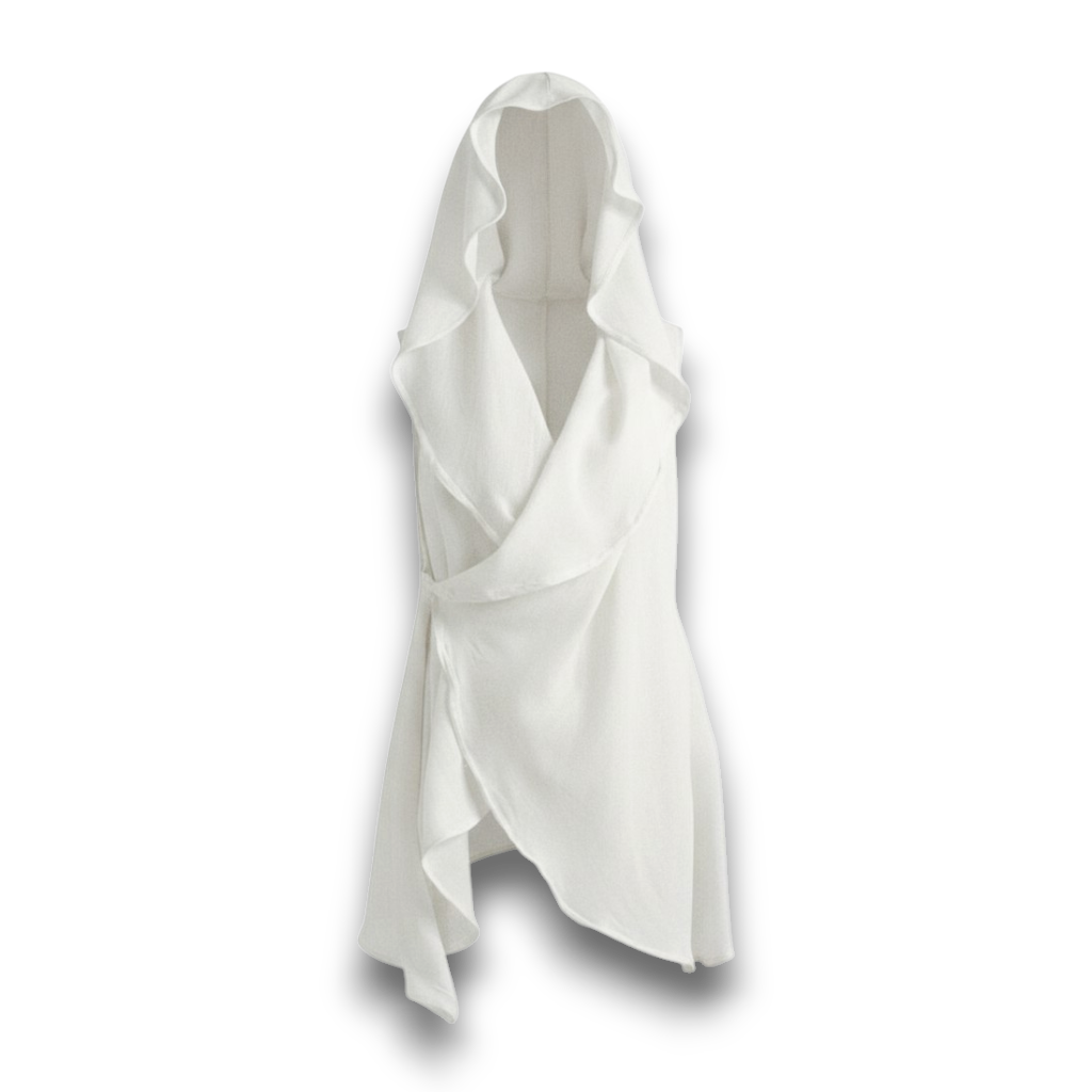 Mesh Cotton Cardigan With Hood